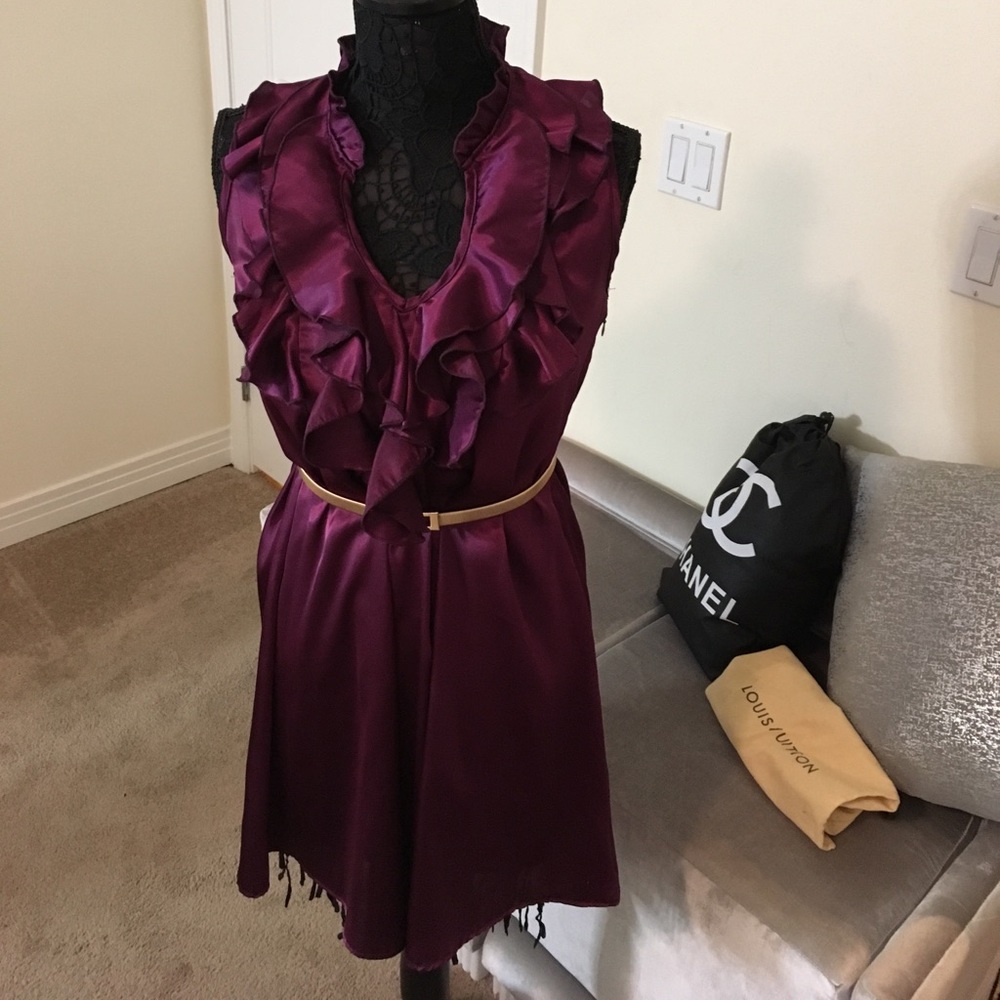 COPY - Tru Gossip Silk Plum Dress M/L